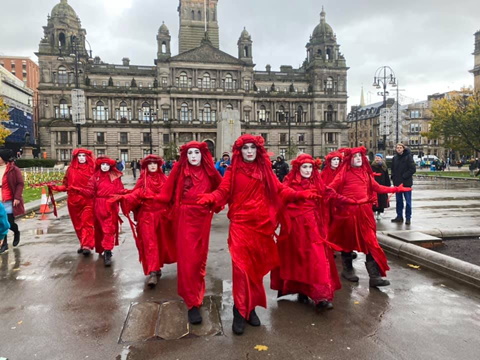 A group of Red Rebels in Glasgow